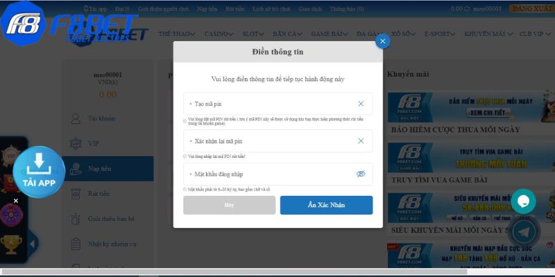 nạp tiền F8bet