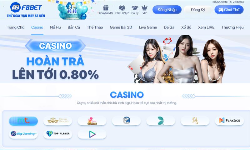 Casino F8BET là tụ điểm chơi đầy đủ game tại các sòng bạc cấp thế giới