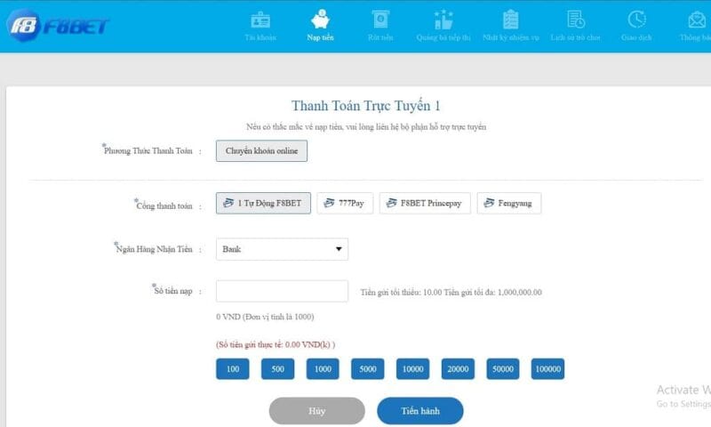 Những điều kiện cần đáp ứng khi rút tiền F8bet